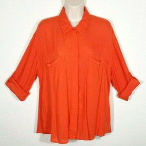 RVCA Talons Button Down Shirt Top Blouse 2335E1M